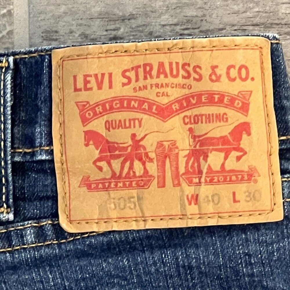 Levi’s 505 Jeans Men’s 40X30 Blue Denim Regular Fit Straight Medium Wash - Picture 3 of 10